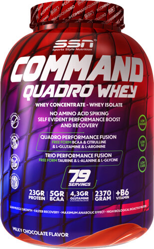 SSN Sports Style Nutrition Command Quadro Whey Protein Tozu