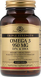 Solgar Omega 3 950 Mg 100 Yumuşak Jelatinli Balık Yağı Kapsülü